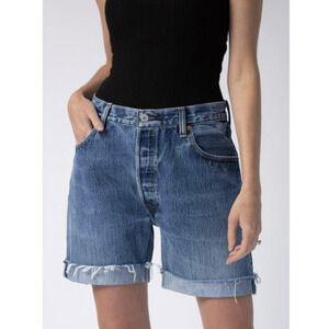 RE/DONE Levis 90s Relaxed Shorts Raw Hem Cut-off Cuffed 25 Quiet Luxury